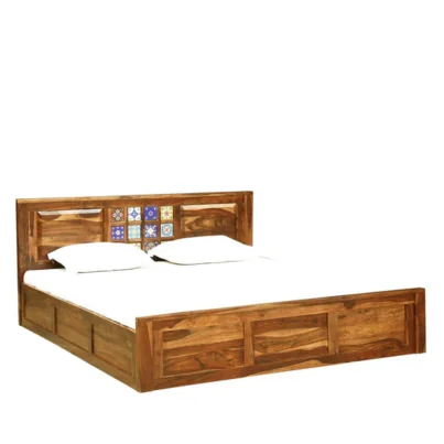 Bluecity Furniture Sheesham Bed ( Tiles Headboard )
